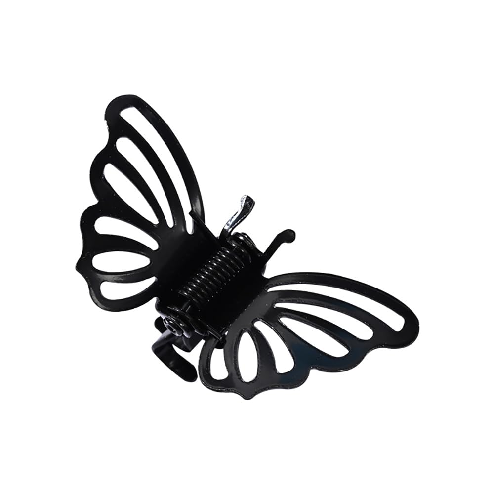 Pack of 10 Butterfly Hair Clips, Mini Hair Clips, Metal Hair Clips, Non-Slip Hair Clip, Non-Slip Handle, Small Jaw Clips for Girls and Women, Black