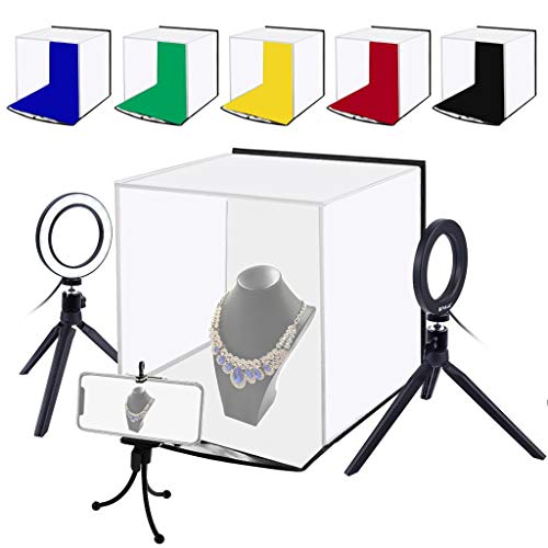 Folding Studio,Eoeth PULUZ Fat Cow Portable Softbox LED Photo Lightbox for Tabletop Photography LED Lighting Box Simple Folding Studio Set with 6-Color Background Cloth - Thumbnail 7