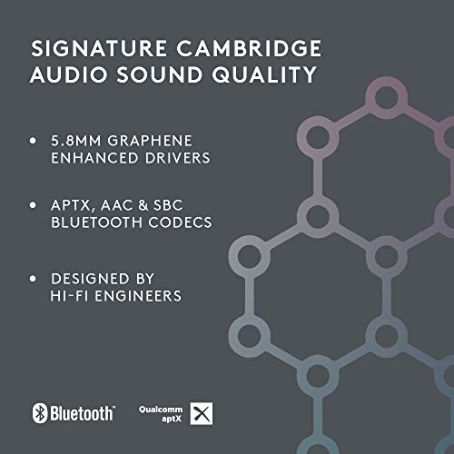 Cambridge Audio Melomania 1 Wireless Bluetooth Earbuds for iPhone or for Android (Black)