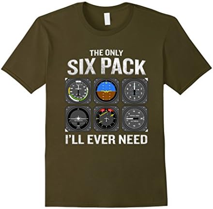 Men's Funny Pilot T-Shirt Quote Cockpit Airplane Flight Intruments Large Olive