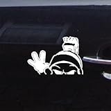 reprowiwi White Die Cut Adhesive Vinyl Notebook Auto Wall Decor Vinyl Helmet Marvin Martian Looney Toons Decal Sticker Decoration Laptop Car Art Bike
