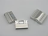 3 sets 20.0x3.0mm Shiny Rhodium Dotted Strong Magnetic Clasp For Leather Cord