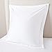 Scala Bedding European Square Pillow Shams Set of 2 Pieces 600 Thread Count White Pillow sham Euro Square 26 X 26 +2 Inches 100% Egyptian Cotton