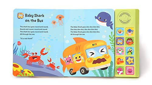 Pinkfong Baby Shark Sing-Alongs 10 Button Sound Book - Official Interactive Musical Toy for Toddlers, Classic Nursery Rhymes & Sensory Education Learning English Book - PFNSB006