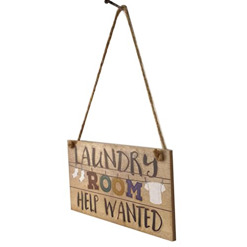 Matoen Wooden Laundry Room Wall Door Hanging Sign Plaque Pendant Prompt Decoration (E)