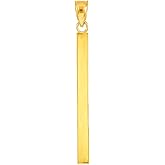 Trendy Necklaces Dainty 10k Yellow Gold Polished Vertical Bar Charm Pendant