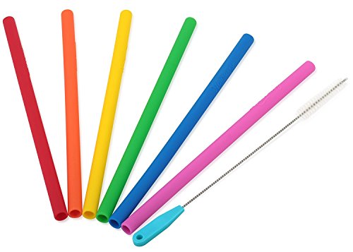 Housavvy Silicone Straws 6 PACK with Cleaning Brush,for YETI Rambler Tumbler 30 OZ 20 OZ, RTIC Tumbler 30 OZ 20 OZ, Ozark and Many other 30OZ 20OZ Tumblers