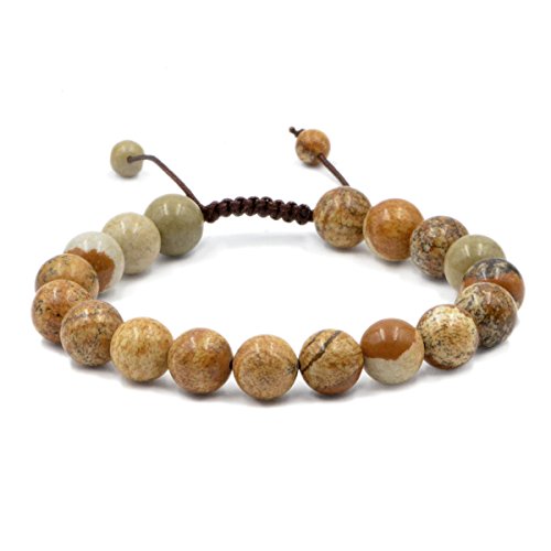 AD BeadsNatural 10mm Gemstone Bracelets Healing Power Crystal Macrame Adjustable 7-9 Inch