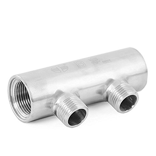 Kingbull 2 Way Stainless Steel Water Manifold Distribution G 3/4" Inlet with G 1/2" Outlet Single-Headed