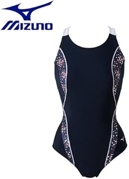 Amazon ミズノ Mizuno N2ja7301 ワンピース ピースバック カラー ネイビー ホワイト サイズ L Mizuno ミズノ レディースフィットネス 競泳水着