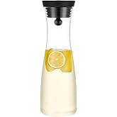 Karafu 40 Oz/1.2 Liter Glass Carafe with Lid, Borosilicate Water Pitcher for Hot/Cold Water, Ice Tea and Juice Beverage
