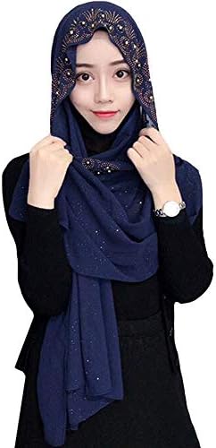 Editha Women Solid Color Muslim Headscarf Turban Lightweight Jersey Hijab Scarf Wrap