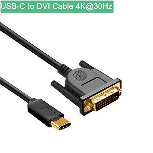 USB-C to DVI Cable 6ft/1.8m, Smolink USB Type C/Thunderbolt 3 to DVI-D Adapter Cable 1080P for 2017/ 2016 MacBook Pro, 2017iMac, Samsung Galaxy S8/S8+, ChromeBook Pixel - Thumbnail 7