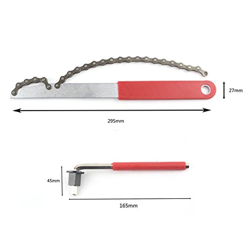 Luditek Extended Bike Cassette Removal Tool with Chain Whip and Auxiliary Wrench Bicycle Sprocket Removal Tools Sprocket Remover