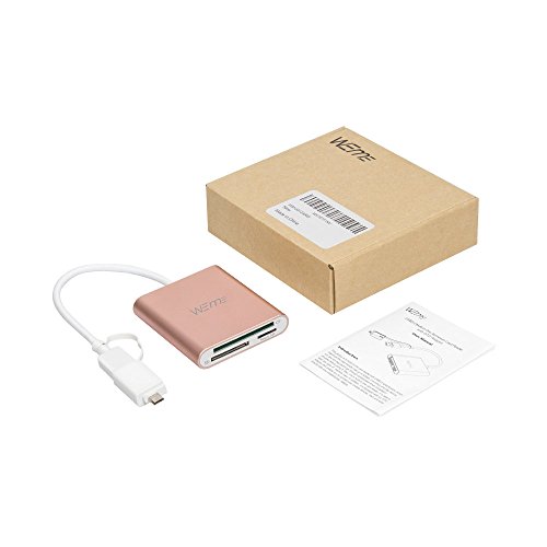 CF Card Reader, WEme Aluminum SuperSpeed USB 3.0 SD Card Adapter with Micro USB OTG Converter, Sandisk/Lexar Writer for Micro SD, TF, Compact Flash, Camera Memory Card and Laptop, Android Smartphone