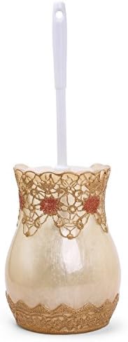 Toilet Bowl Brush with Holder - HUIDANG Toilet Brush Set Country Bathroom Décor Lace Style
