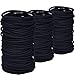 200 Pack No-metal Hair Elastics Hair Ties Ponytail Holders Hair Bands Bulk (2 mm, Black) primary