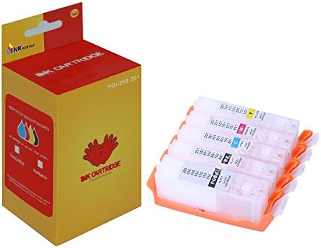 INKARENA PGI250 CLI251 Empty 5 Color Refill Ink Cartridge PGI-250 CLI-251 Refillable Cartridge Compatible For Printer MG5520 MG6620 MG5620 MG6320 MG7520 iP7220 MG5420 MG5422