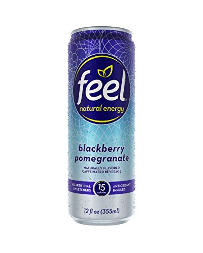 FEEL Sparkling Blackberry Pomegranate Natural Energy Drink, Zero Sugar Healthy Energy Drink, L-Theanine, Green Coffee…