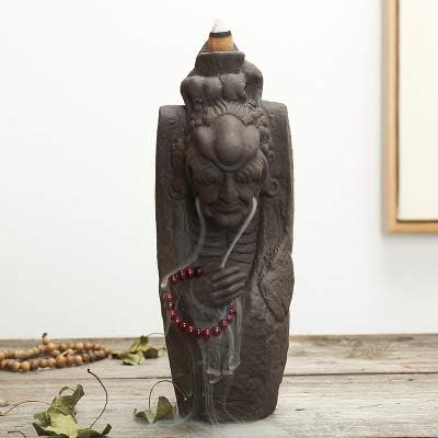 WYDZSM Long Eyebrow Luohan Creative Back Incense Burner Purple Sand Aromatherapy Furnace Home Decoration View Smoke Flow Cloud Tower Incense Burner Spot Wholesale