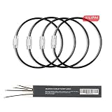 Silipac Large Key Ring Cable Wire Car Keychains Keyrings Loop Heavy Duty Tag Keepers Twist Lock Carabiner Rings Holder Stainless Steel Durable Organize
