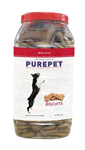 Purepet Chicken Flavour, Real Chicken Biscuit,Dog Treats- Jar, 455g