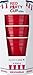 Trudeau 16-OunceDouble Wall Reusable Red Party Cup, Set of 4