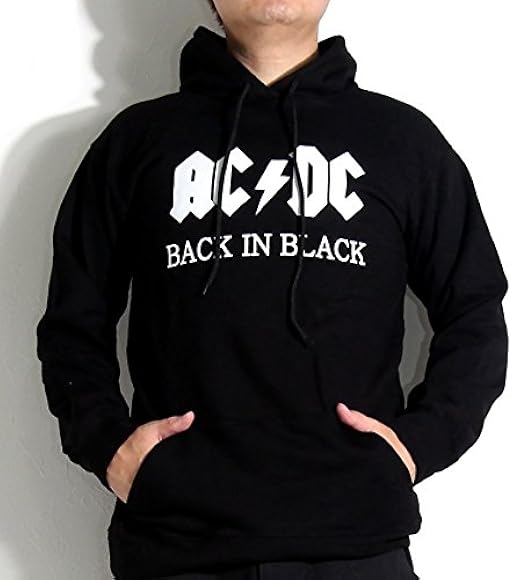 Amazon ロックパーカー バンドパーカーac Dc エーシーディーシー シンプル ロゴ イラストxlサイズ 黒色 キャップ 通販