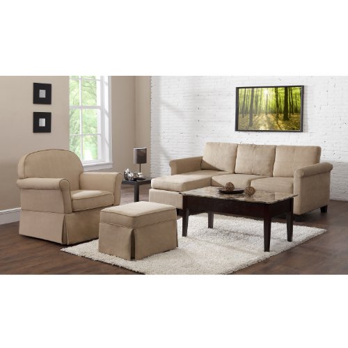 Baby Relax Swivel Glider and Ottoman Set, Hickory Brown Microfiber