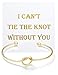 Bridesmaid Gifts with Cards I Can't Tie The Knot Without You Love Knot Bangles Adjustable Rose Gold Bangle for Girls Bridesmaid Proposal Set of 6