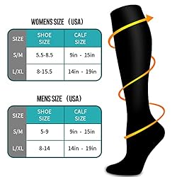 COOLOVER Copper Compression Socks for Women and