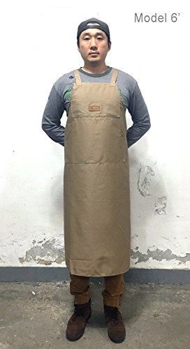 IN n ART Artist Apron/Long Apron - Beige - Thumbnail 4