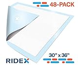 Incontinence Bed Pads [48 Pack] Underpads 30 x 36 Disposable Ultra-Heavyweight Super Absorbent & Waterproof, Patient Repositioning [375 lbs.] Maximum Strength Breathable Backsheet for Skin Protection