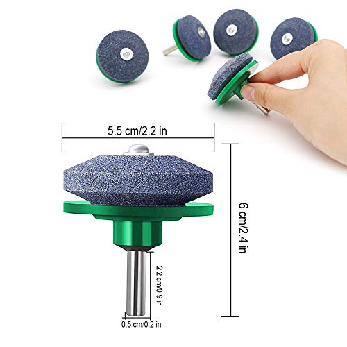 ZALALOVA Lawn Mower Blade Sharpener, 5Pcs Universal Lawnmower Blade Sharpener for Any Power Drill Hand Drill(Green)