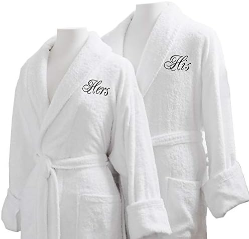 Caravalli Egyptian Cotton Bath Robe, Terry Spa Robes Custom Embroidered Monogram