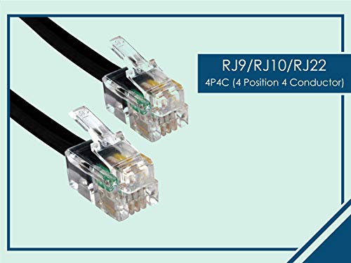 RocketBus Coil Curly Black Extension Phone Cable to Cord for At&t GE Vtech Uniden Handset
