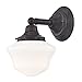 Schoolhouse Sconce Bronze White Opal Glass 1 Light 6 Inch Width
