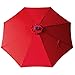 FLAME&SHADE 9' Solar LED Lighted Outdoor Patio Umbrella Market Style for Balcony Table Terrace Garden Deck or Yard with Tilt, Red
