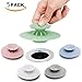 Mribo 5 Packs Trap Hair Catcher Bathtub 2-in-1 Silicone Drain Tub Stopper, Strainers for Floor, Kitchen, Laundry, and Bathroom