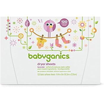 Babyganics Dryer Sheets, 120 count, Packaging May Vary