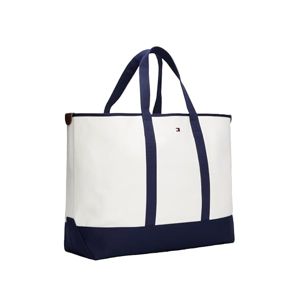 TOMMY HILFIGER MENS SUMMER TOTE, WHITE/PREPPY NAVY