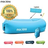 Mockins Inflatable Lounger Hangout Sofa Bed with Travel Bag Pouch The Portable Inflatable Couch Air Lounger is Perfect for Music Festivals and Camping Accessories Inflatable Hammock