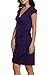 Women's Classic Cap Sleeve V-Neck Draped Tie-Belt Cocktail Wrap Dress, Purple, Small