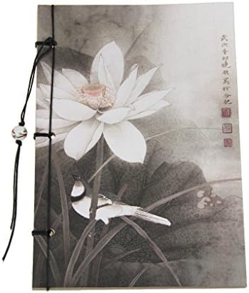 Vintage Flower Printed Soft Cover Sketch Drawing Jotting Binding Kraft Book Pad Blank Diary Note Book,Yellow Pages,80 Sheets