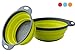 Ultimate Kitchen Strainers Set of 2 - Collapsible Silicone Colanders For Easy Storage by Comfify - Use with Pasta & Veggies or as a Fruit or Berry Bowl with Strainer - Irreplaceable for Campers -Green