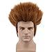 yuehong Short Orange Spiky Wig Anime Cosplay Brown Wig for Men Heat Resistant Synthetic Fibers Soft Durable Breathable Costume Hair