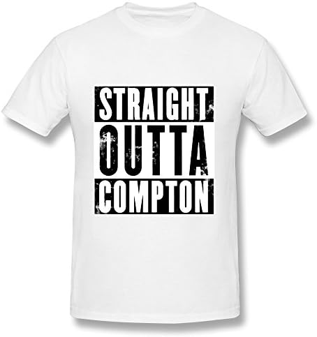 AHOO Men's Tee Shirt Straight Outta Compton White Size XL