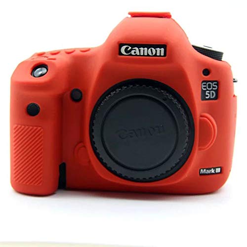 EOS 5D Mark III Case, Zakao Soft Silicone Bag Lightweight Slim Skin Rubber Protective Digital Camera Case Cover for Canon EOS 5D Mark III 5DS 5DSR (Red)