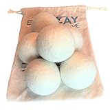 Organic Wool Dryer Balls – Handmade Felted – 100% Pure Premium New Zealand Wool – Best For Natural Fabric Softener While Drying Laundry – Eco-friendly Reusable Alternative To Dryer Sheets – XL 6 Pack