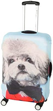 JBJANY Travel Luggage Cover Spandex Dog Suitcase Protector Baggage Fits 20-28 Inch Luggage